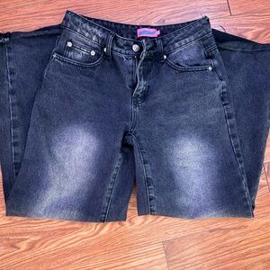 Edikted Black Low Rise Baggy Jeans